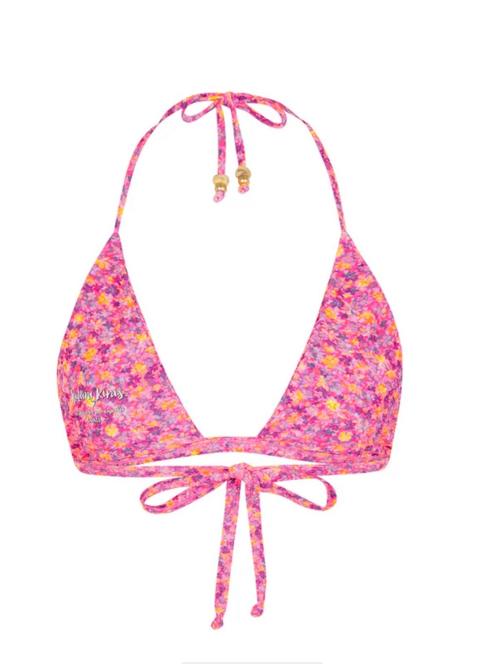 Kulani Kinis Pink Floral Triangle Bikini Top NWT